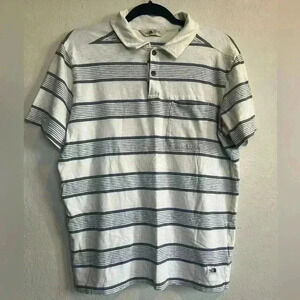The North Face Men’s short sleeve stripe The North Face polo shirt size M